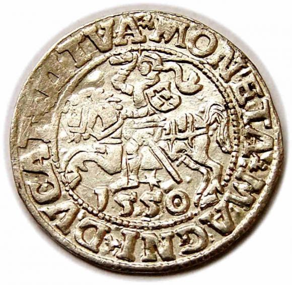 Półgrosz 1550 Zygmunt II August Wilno (1)