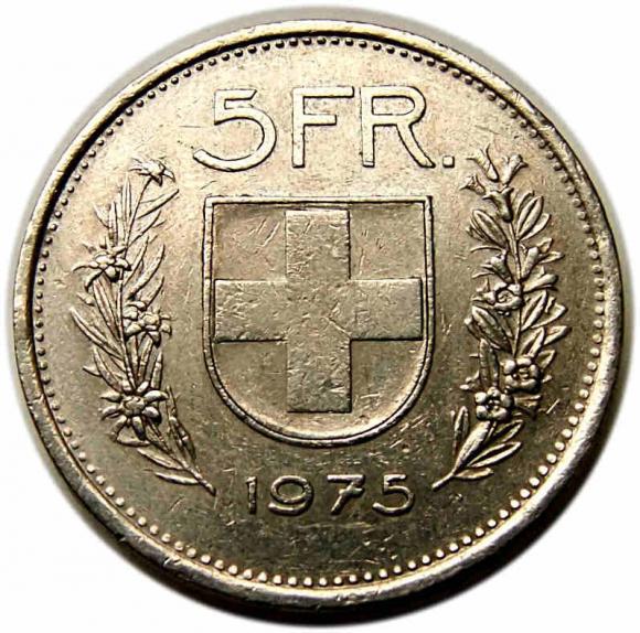 5 franków 1975 Szwajcaria (2)