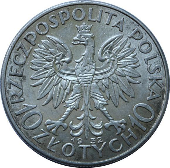 10 złotych 1932 Głowa Kobiety II RP Londyn (2)