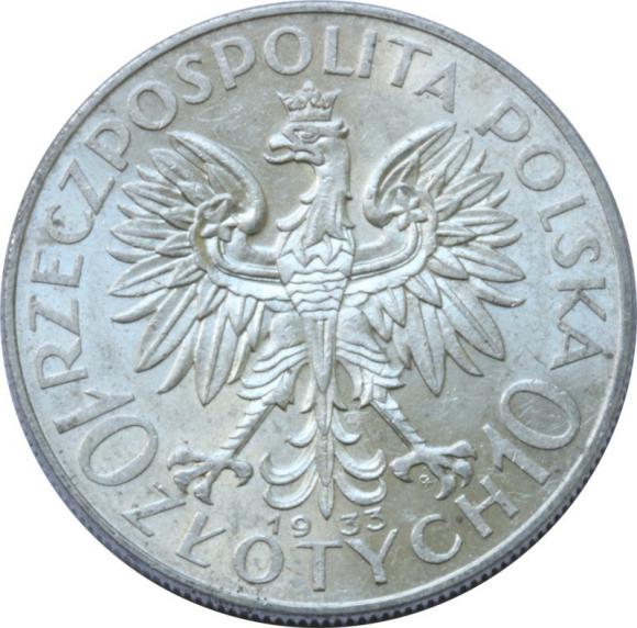 10 złotych 1933 Głowa Kobiety II RP Warszawa (2)