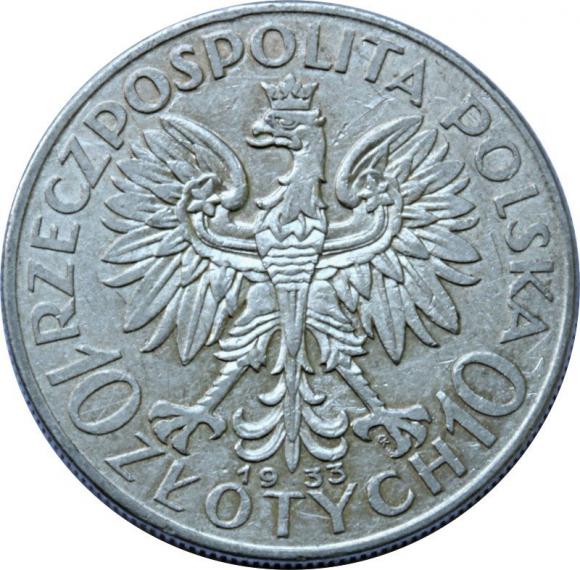 10 złotych 1933 Głowa Kobiety II RP Warszawa (2)