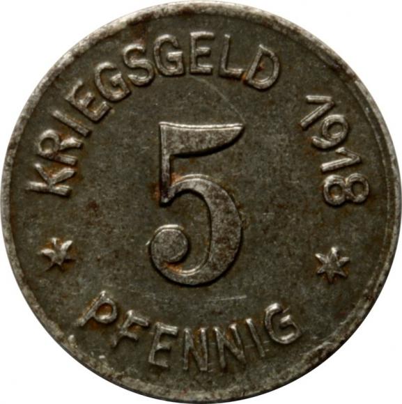 5 fenigów 1918 Racibórz / Ratibor (1)