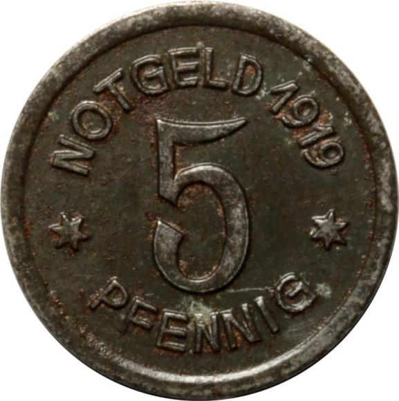 5 fenigów 1919 Racibórz / Ratibor (1)