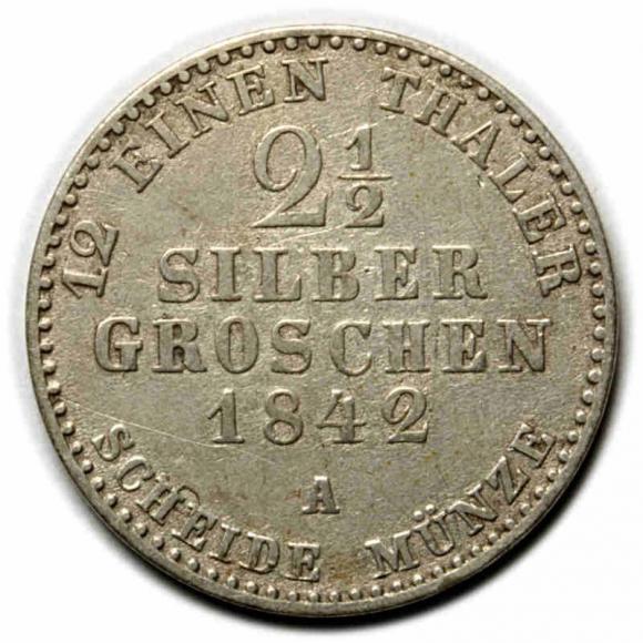 2 1/2 silber groschen 1842 Fryderyk Wilhelm IV Niemcy Berlin (2)