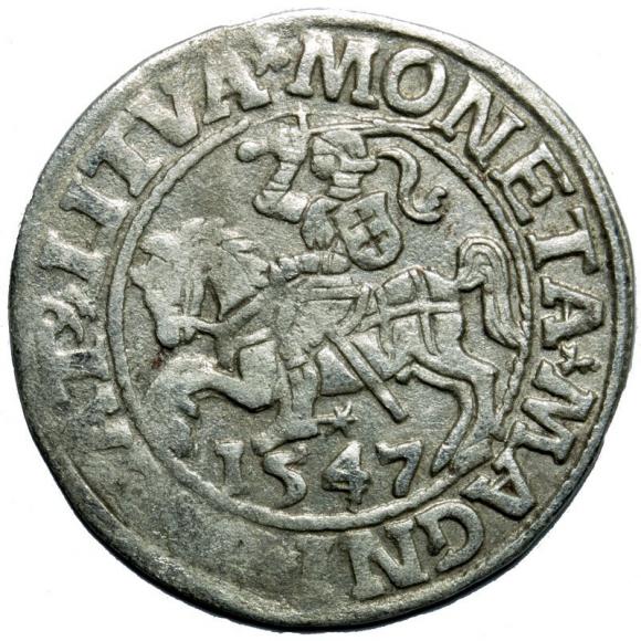 Półgrosz 1547 Zygmunt II August Wilno (1)