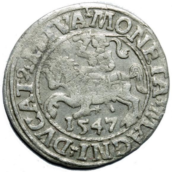 Półgrosz 1547 Zygmunt II August Wilno (1)