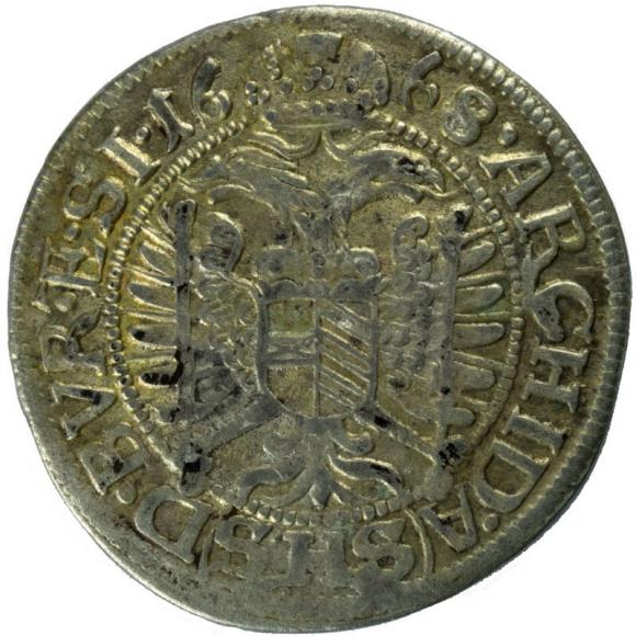 3 krajcary 1668 Leopold I Habsburg Wrocław (2)