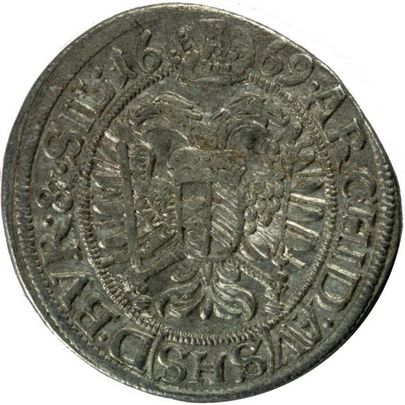3 krajcary 1669 Leopold I Habsburg Wrocław (2)