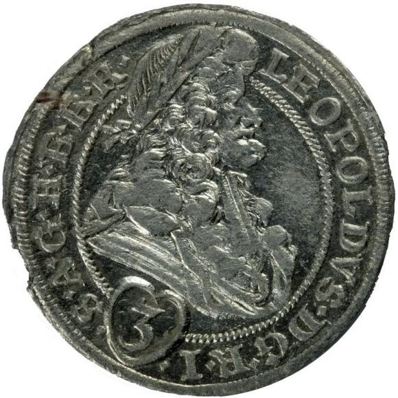 3 krajcary 1695 Leopold I Habsburg Wrocław (1)