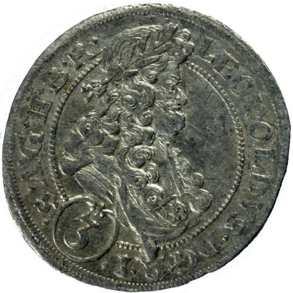 3 krajcary 1697 Leopold I Habsburg Wrocław (1)