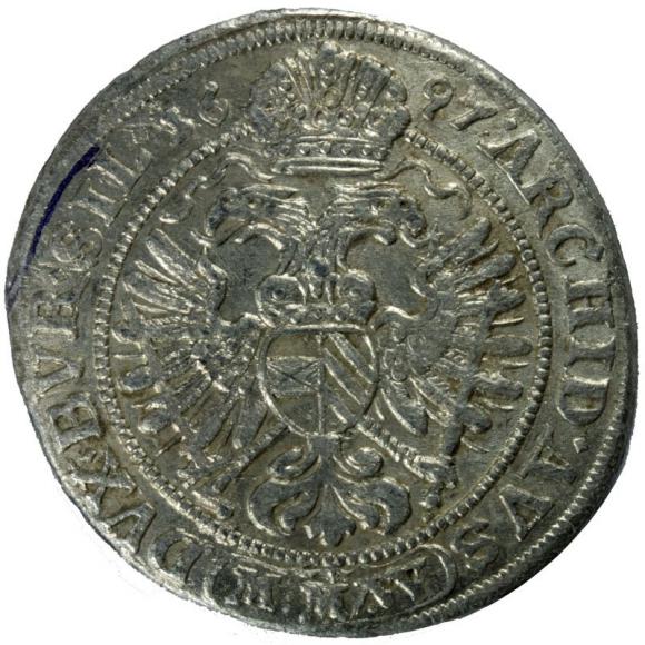 3 krajcary 1697 Leopold I Habsburg Wrocław (2)