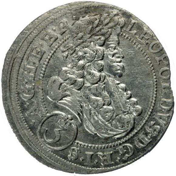 3 krajcary 1697 Leopold I Habsburg Wrocław (1)