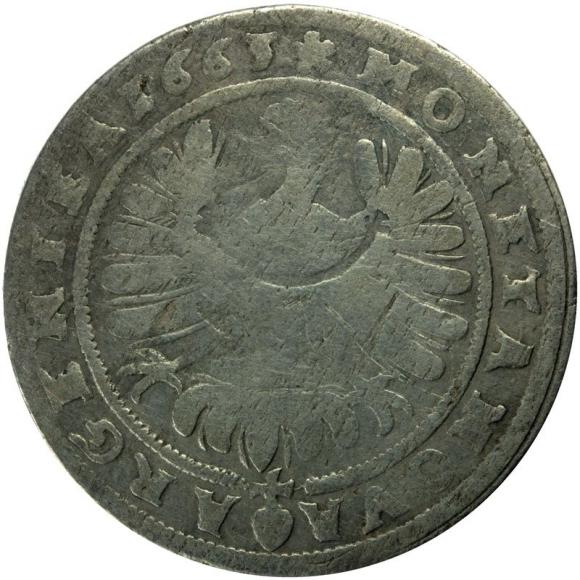 15 krajcarów 1663 Ludwik IV Legnicki Księstwo Brzesko - Legnicko - Wołowskie Brzeg (2)