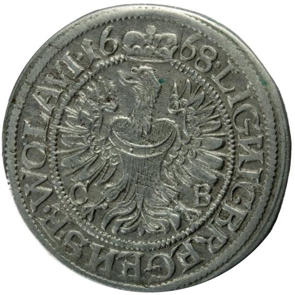 3 krajcary 1668 Jan Chrystian Księstwo Brzesko - Legnicko - Wołowskie Brzeg (2)