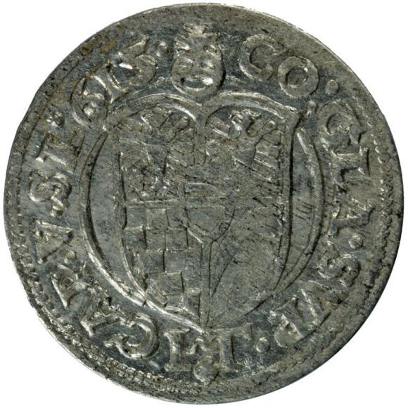 3 krajcary 1615 Karol II Podiebradowicz Księstwo Ziębicko - Oleśnickie Oleśnica (2)
