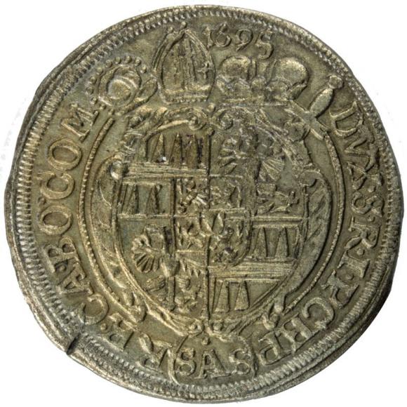 3 krajcary 1695 Karol II Liechtenstein Ołomuniec (2)