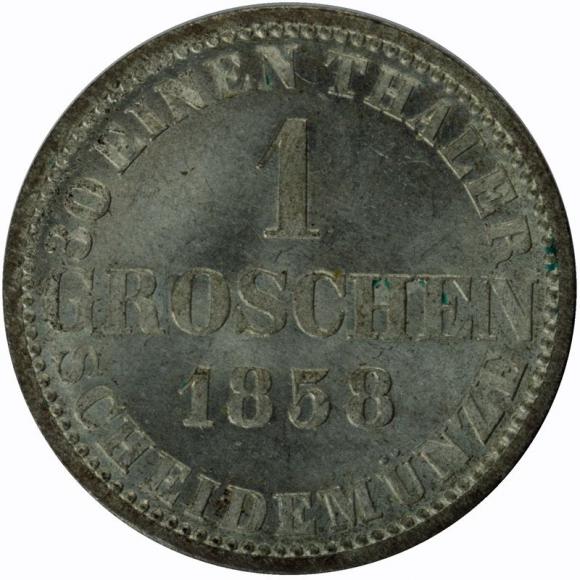 1 grosz 1858 Jerzy V Hanower (1)