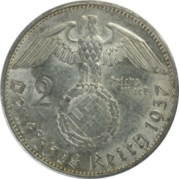 2 marki 1937 E Paul von Hindenburg Niemcy Muldenhutten (2)