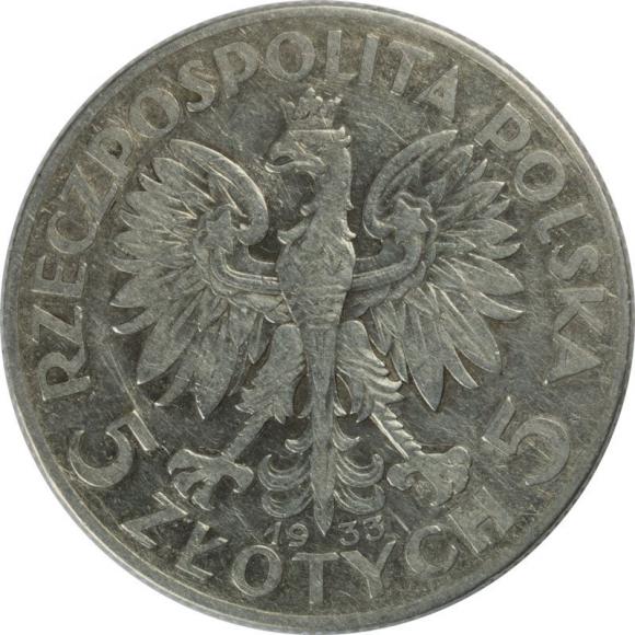 5 złotych 1933 Głowa Kobiety II RP Warszawa (2)