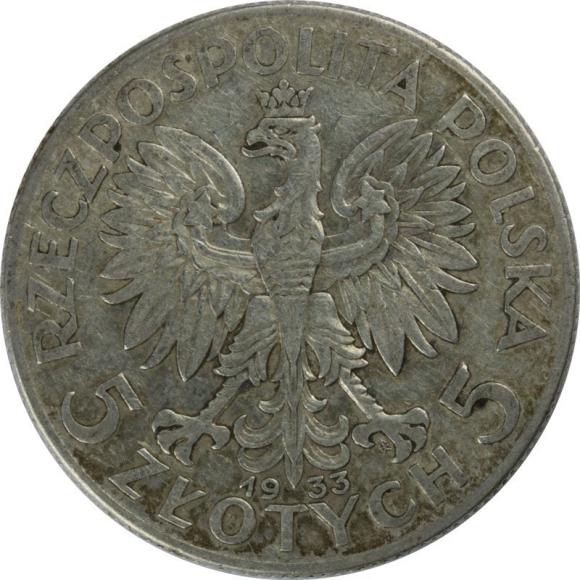 5 złotych 1933 Głowa Kobiety II RP Warszawa (2)