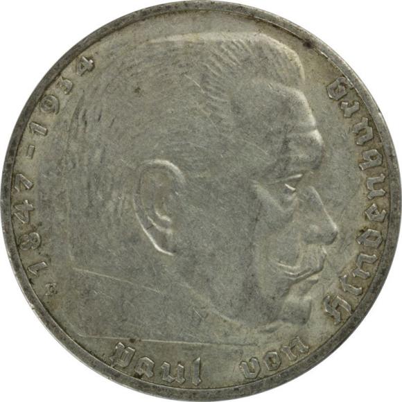 2 marki 1937 E Paul von Hindenburg Muldenhutten Niemcy (1)
