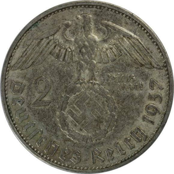 2 marki 1937 E Paul von Hindenburg Muldenhutten Niemcy (2)