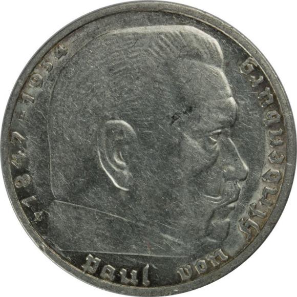 2 marki 1937 E Paul von Hindenburg Muldenhutten Niemcy (1)