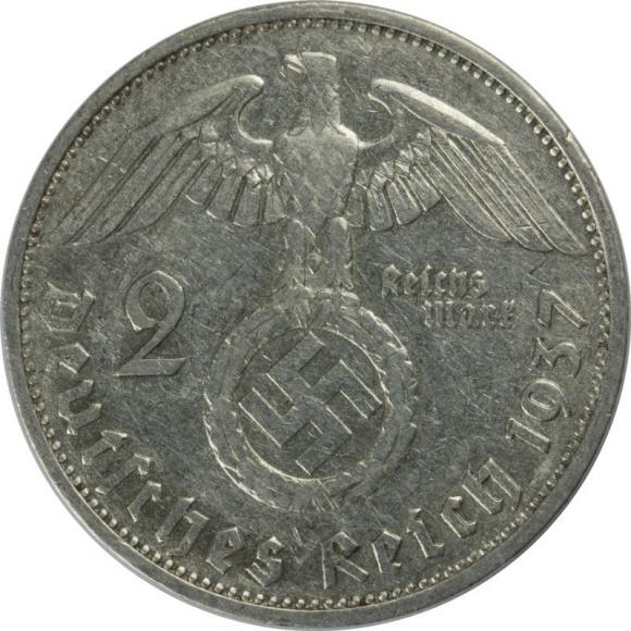 2 marki 1937 F Paul von Hindenburg Niemcy Stuttgart (2)