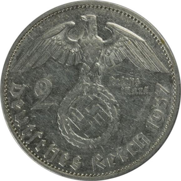 2 marki 1937 G Paul von Hindenburg Niemcy Karlsruhe (2)