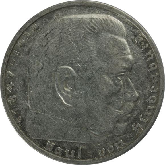 2 marki 1937 G Paul von Hindenburg Niemcy Karlsruhe (1)