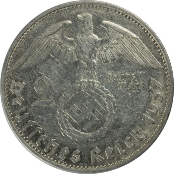 2 marki 1937 G Paul von Hindenburg Niemcy Karlsruhe (2)