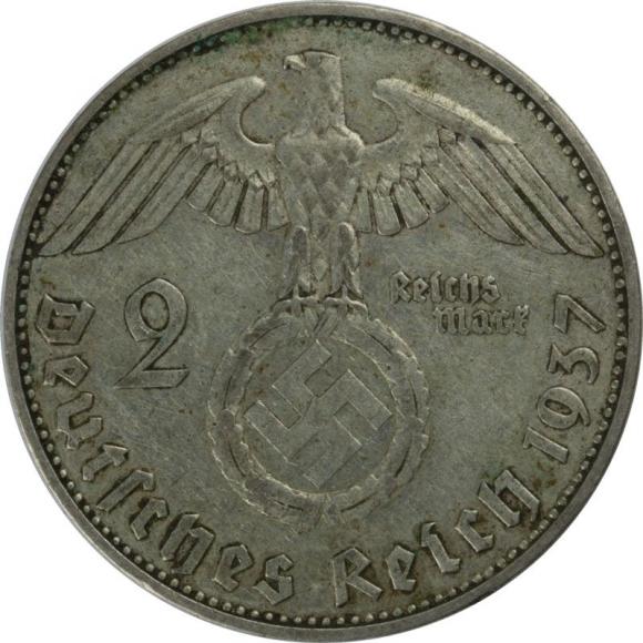 2 marki 1937 J Paul von Hindenburg Niemcy Hamburg (2)
