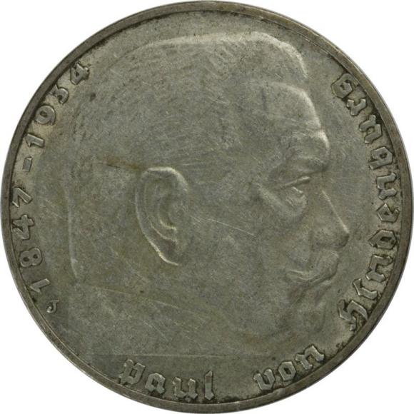 2 marki 1937 J Paul von Hindenburg Niemcy Hamburg (1)