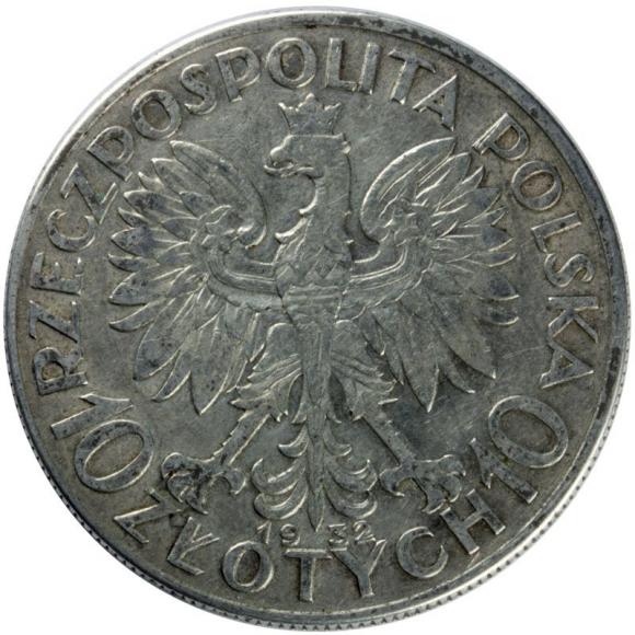 10 złotych 1932 Głowa Kobiety II RP Londyn (2)