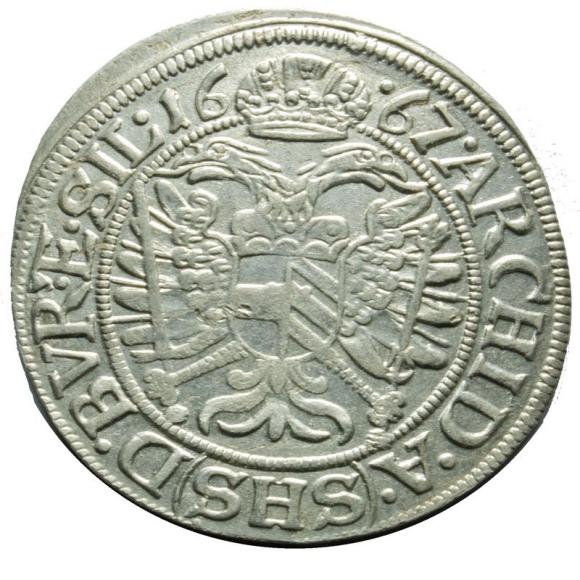 3 krajcary 1667 Leopold I Habsburg Śląsk Wrocław (2)