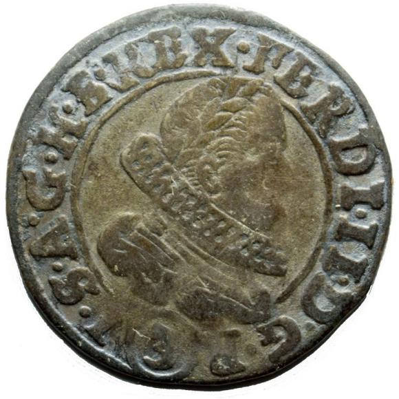3 krajcary 1633 Ferdynand II Habsburg Czechy Praga (1)
