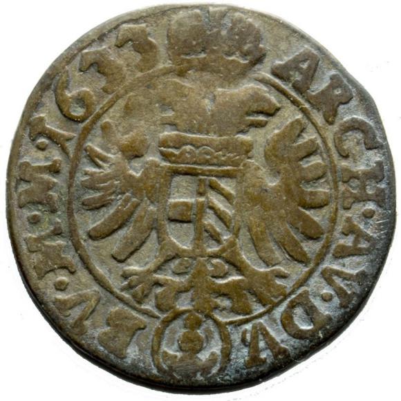 3 krajcary 1633 Ferdynand II Habsburg Czechy Praga (2)