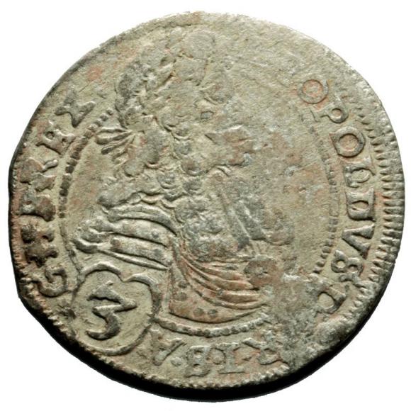 3 krajcary 1696 Leopold I Habsburg Węgry Bratysława (1)