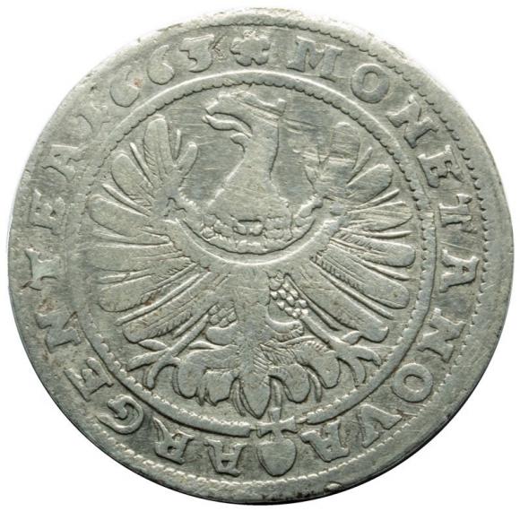 15 krajcarów 1663 Jerzy III Brzeski Księstwo Brzesko - Legnicko - Wołowskie Brzeg (2)