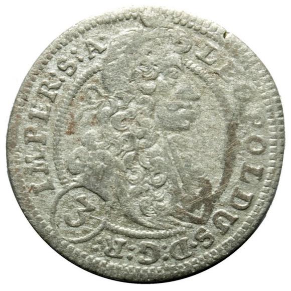 3 krajcary 1703 Leopold I Habsburg Czechy Praga (1)