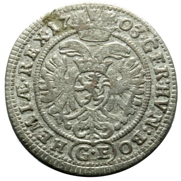 3 krajcary 1703 Leopold I Habsburg Czechy Praga (2)