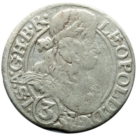 3 krajcary 1666 Leopold I Habsburg Śląsk Wrocław (1)