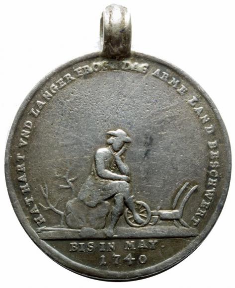 Medal z wojny pruskiej 1740 "Ostrej zimy na Śląsku" (1)
