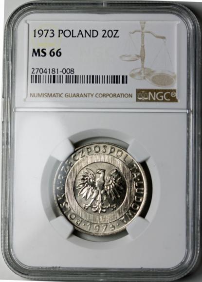 20 zł 1973 Wieżowiec i kłosy GRADING NGC (2)