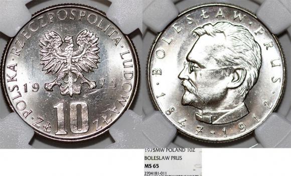 10 złotych 1975 Bolesław Prus GRADING NGC (1)
