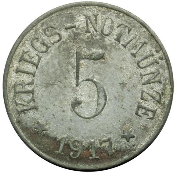 5 fenigów 1917 Arzberg Niemcy (1)