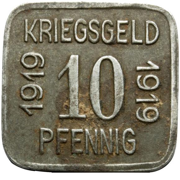10 fenigów 1919 Zielona Góra Grunberg (1)