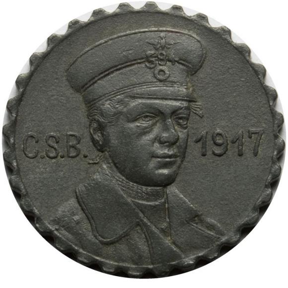 15 fenigów 1917 żeton tramwajowy Crefeld (2)