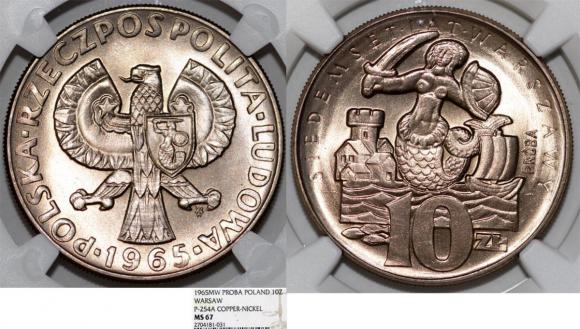 10 złotych 1965 700 lat Warszawy próba GRADING NGC (1)