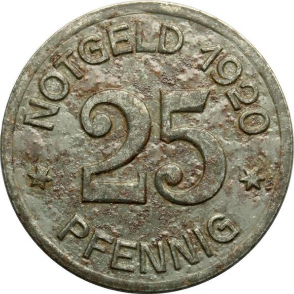 25 fenigów 1920 Otmuchów Ottomachau (1)